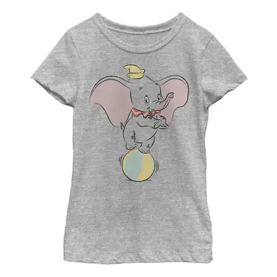 Disney Girl's Dumbo Ball Pose T-Shirt Athletic Heather X-Large