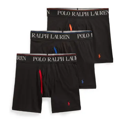 Polo Ralph Lauren Underwear Mens Pack 4D-Flex Cool Microfiber Boxer Briefs, Polo Black