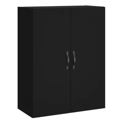 (black) vidaXL Wall Mounted Cabinet Storage Cabinet Cupboard Smoked Oak Engineered Wood