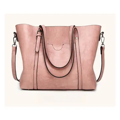 (pink) Genuine Leather Women's Tote Bag Elegant Shoulder And Crossbody Handbag