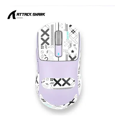 (X3 1K Purple) Attack Shark Wireless Mouse, Macro Gaming Mouse,Lightweight Mouse,PixArt PAW3395 