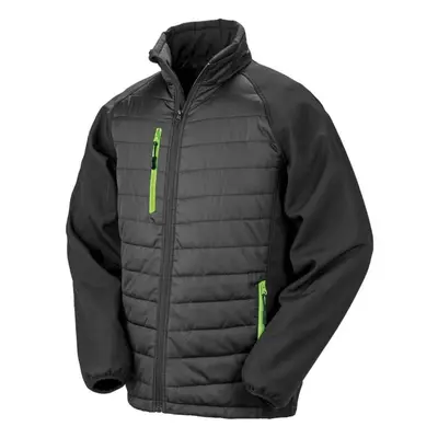 (4XL, Black/Lime) Result Genuine Recycled Unisex Adult Compass Padded Jacket