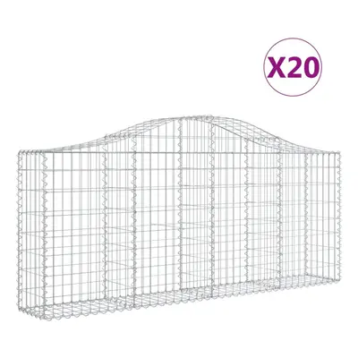 (200 x x 80/100 cm/20 pcs) vidaXL Arched Gabion Basket Stone Basket Gabion Retaining Wall Galvan