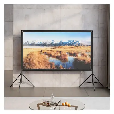 84" 3D 4K HD Outdoor Indoor 16:9 4K Portable Projector Screen with Stand