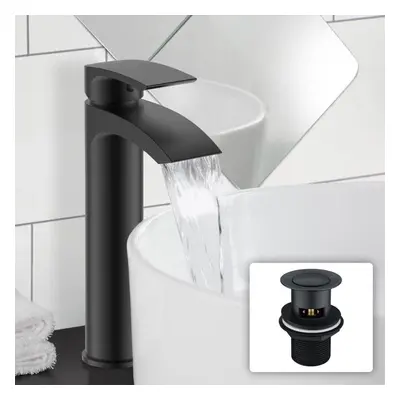 Libra Basin Mixer Tall Tap & Waste Black Matte