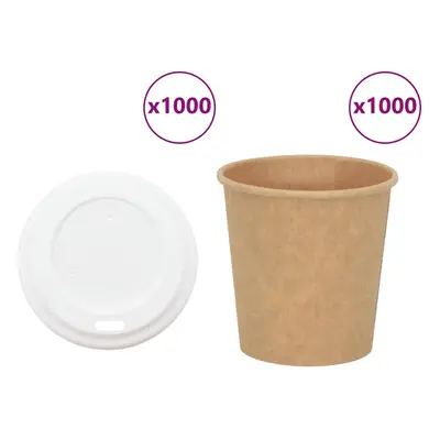 (4oz/100ml) vidaXL Paper Coffee Cups with Lids Disposable Cup Hot Beverage Cup pcs