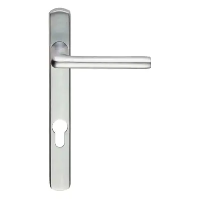 PAIR Straight Lever on Narrow Euro Lock Backplate x 26mm Satin Chrome