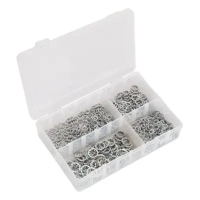 1000 Piece Internal Serrated Lock Washer Assortment - M5 to M10 - Storage Box