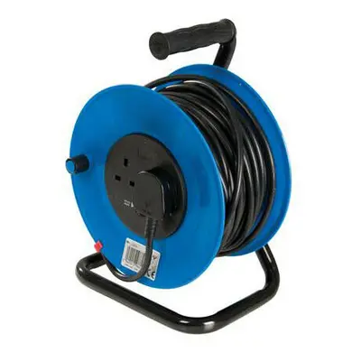 25m Cable Freestanding Reel 240V 13A Socket Extension Power Lead Easy Wind