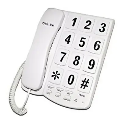 TEL 18041W New Yorker Big Button Wall Mountable Telephone - White