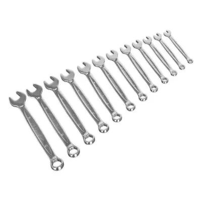 12pc OFFSET / ANGLED Combination Spanner Set - Point Metric Socket Nut Ring