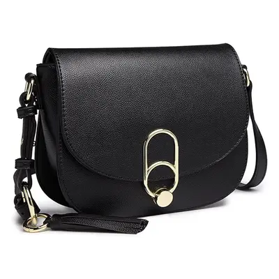 Miss Lulu Handbags Women Fashion Tassel Decoration Zipper Flap Small Shoulder Cross-Body Saddle 