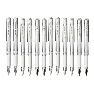 Uni Ball White Signo Pen Broad Metallic Gel Ink Rollerball Metal 1mm Tip Nib 0.65mm Line Width W