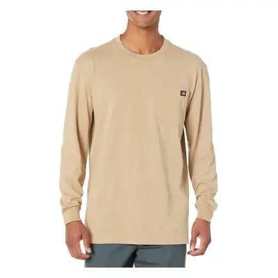 Dickies mens Big & Tall Long-sleeve Heavyweight Crew-neck T-shirt work utility t shirts Desert S