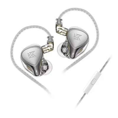 (Silver with mic) KZ ZEX Pro In-Ear HIFI Headset Electrostatic +Dynamic+Balanced Earphone