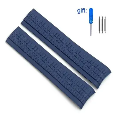 (blue no buckle 21mm with logo) Watch Band For Patek Philippe 5164a 5167a 5168a Silicone Aquanau