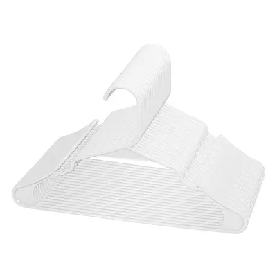 ROYALE Pack White Plastic Hangers For Clothes - Heavy Duty Plastic