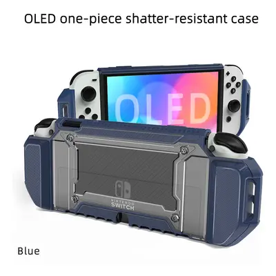 (Blue) HEYSTOP Protective Cover Case for Nintendo Switch OLED Non-Slip Anti-Fall TPU Protective 