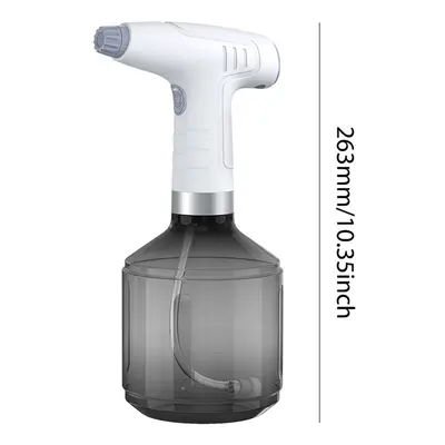 (White Grey) PET Spray Bottle USB Rechargeable Household Watering Bottle 1200mah Battery Degree 