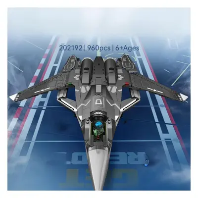 (as the picture) 960pcs Military Series Multi-role Carrier-borne Fighter Building Block Toy Gift