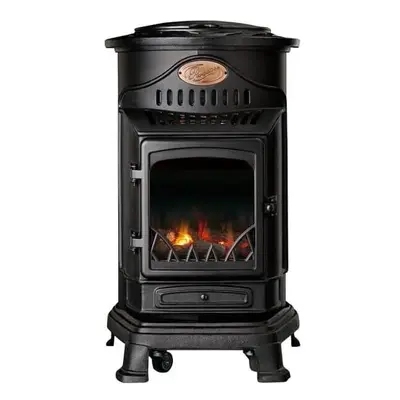 Calor Provence 3kw Flueless Gas Stove Heater With heat settings (Matt Black)