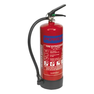 6kg Refillable Dry Powder Fire Extinguisher - Mounting Bracket - Pressure Gauge