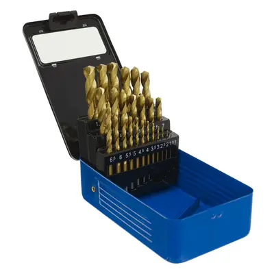 25 Piece Fully Ground HSS Drill Bit Set - 1mm to 13mm Sizes - Split Point Tip