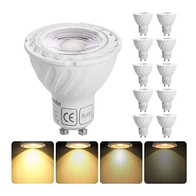 10 Pack GU10 LED Bulbs Dimmable, Warm White 2700K, 5W(50W Halogen Spotlight Replacement), LED Sp