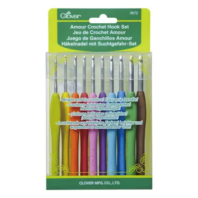 Clover Amour Crochet Hooks 10/Pkg-Sizes B To J