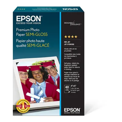 Epson Premium Semigloss Photo Paper Mil X Semi-Gloss White 40/Pack