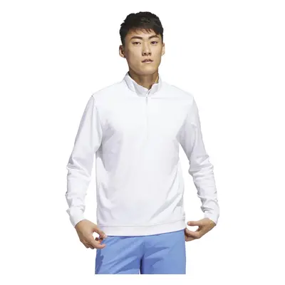 adidas Men's Elevated Quarter Zip Pullover White Medium