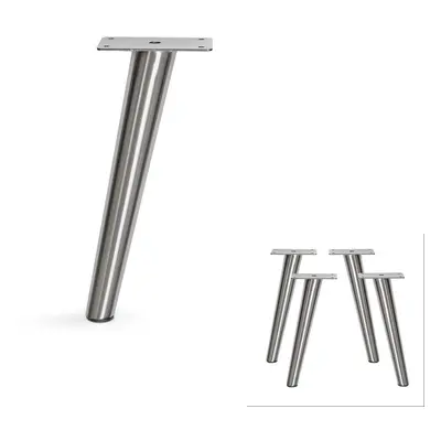 AKB Hardware Slant Furniture Metal Legs - Set of New (Brushed Nickel 12" H)