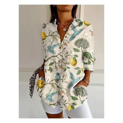 (YK1779, L) new women's long shirt summer European and American trendy half-sleeved shirt tiger 