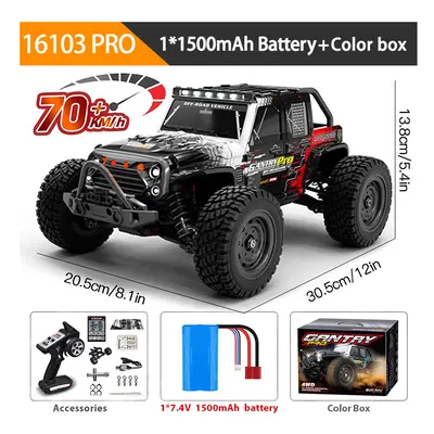 (16103PRO 70KM-H Box) 16102PRO Brushless 4WD RC Cars For Adultsï¼1:16 Fast RC Cars With High-Sp