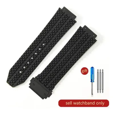 (J01-Black-Black-Z2 26x19mm) For Hublot Yubo High Quality Silicone Waterproof Watch Strap Classi