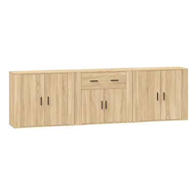 (sonoma oak) vidaXL 3x Sideboards Engineered Wood Cupboard Storage Cabinet Multi Colours