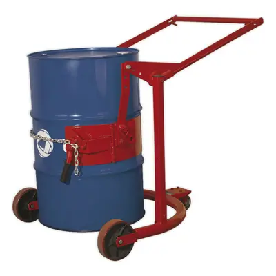 Mobile 205L Drum Handler Truck - Braked Castor - Manually Adjustable Trolley