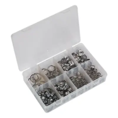 160 Piece Stainless Steel O-Clip Assortment - Single Ear - Various Sizes