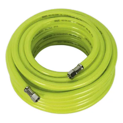 High-Visibility Air Hose with 1/4 Inch BSP Unions - Metre Length - 8mm Bore