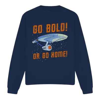 (M, Navy) Star Trek Unisex Adult Go Bold Sweatshirt