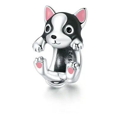 French Bulldog Wrap Charm Bead Pet Animal Dog Genuine Sterling Silver Compatible With Pandora Br