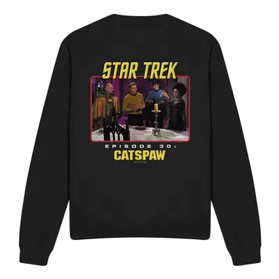 (S, Black) Star Trek Unisex Adult Cat's Paw Sweatshirt