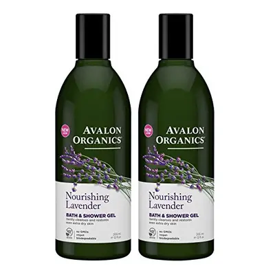 Avalon Organics Lavender Bath and Shower Gel 12Ounce Bottle (Pack of 2)