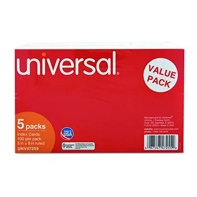 Universal Ruled Index Cards x White 500/Pack