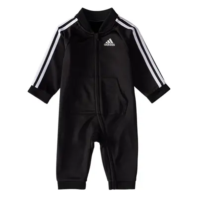 adidas boys Long Sleeve Stripe Tricot Coverall Overalls Black M