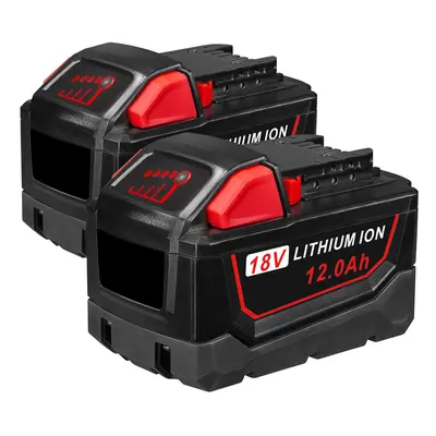 2Packs 12.0Ah Replace for Milwaukee 18V Battery Compatible with Milwaukee Volt M18 48-11-1820 48