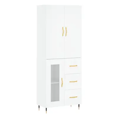 (white, glass door drawers) vidaXL Highboard Sideboard Storage Cabinet Side Cabinet White Engine