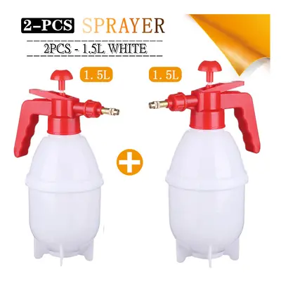 (2Pcs 1.5L White) 2-Piece Hand Pressure Water Sprayer Trigger Air Pump Garden Disinfection Spray