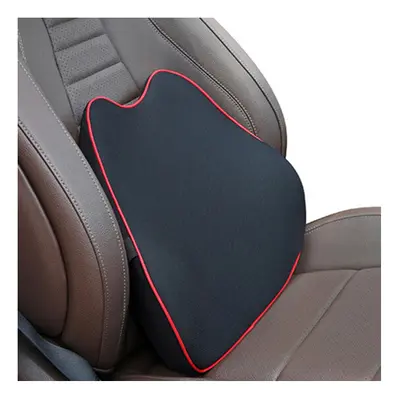 (Cushion red line) Car Headrest Pillow Neck Memory Lumbar Support Cotton Breathable Auto