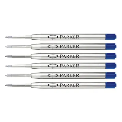 Parker Ball Point Pen Refills Medium Point Blue Ink 6Pack